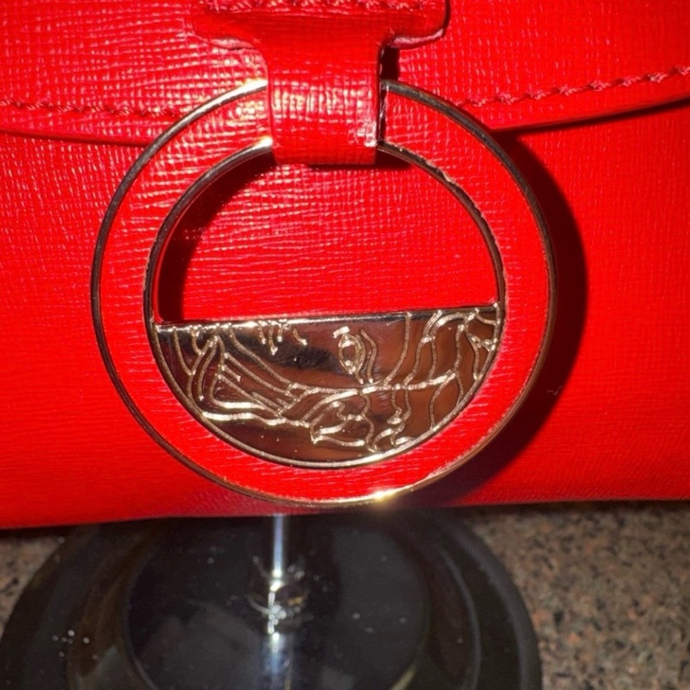 Versace Collection Red leather Crossbody Bag with COA